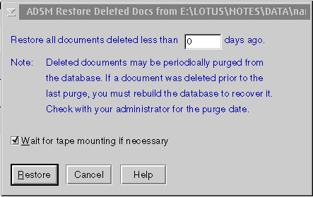 Restoring Data Documents from Deletion Stubs